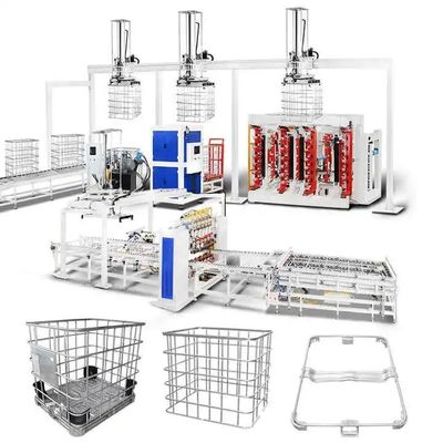Fabrika IBC Şebeke IBC Kafes Çerçevesi Aracık Toplu Konteyner Demir Tüp Ağı Makinesi Otomatik Üretim hattı